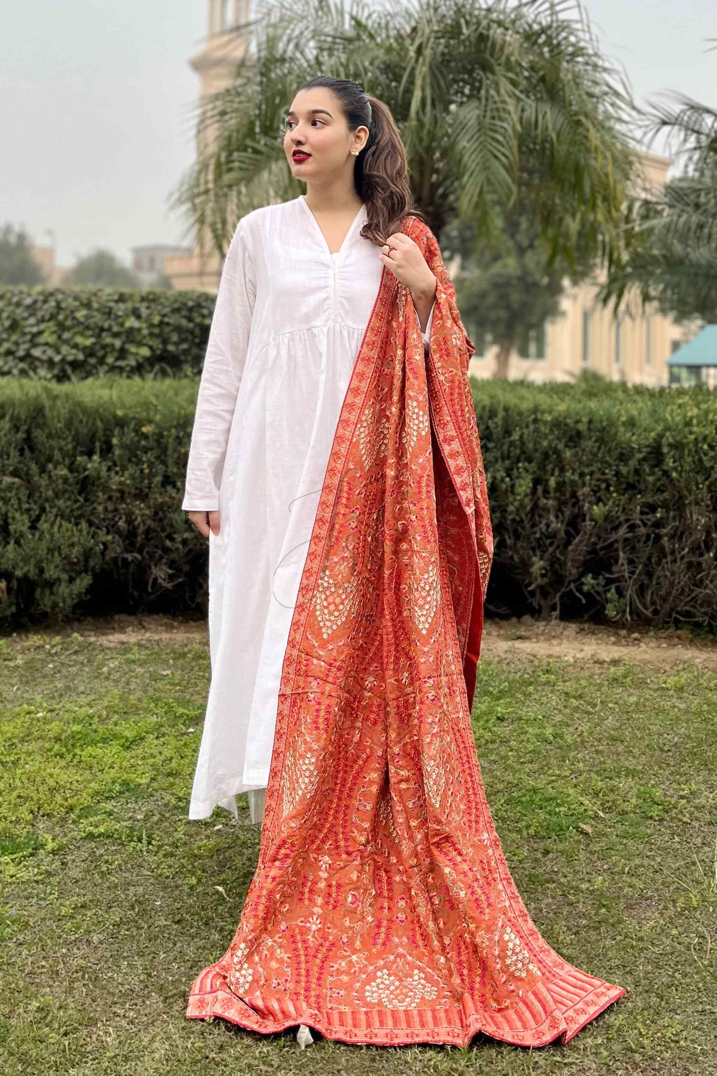 Fashionable Full Embroidered Karandi Shawl