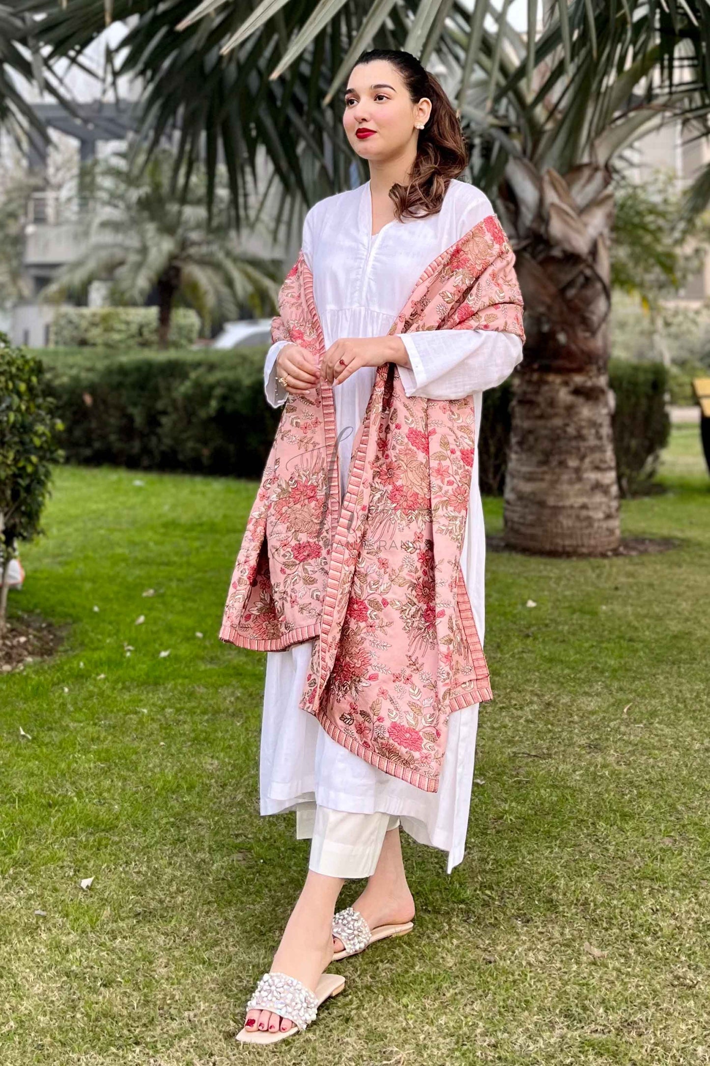 Timeless Winter's Full Embroidered Karandi Shawl