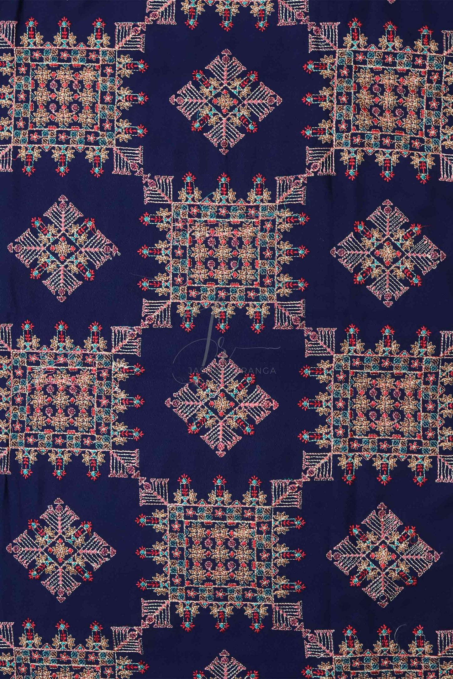 Full Black Karandi Embroidered Shawl