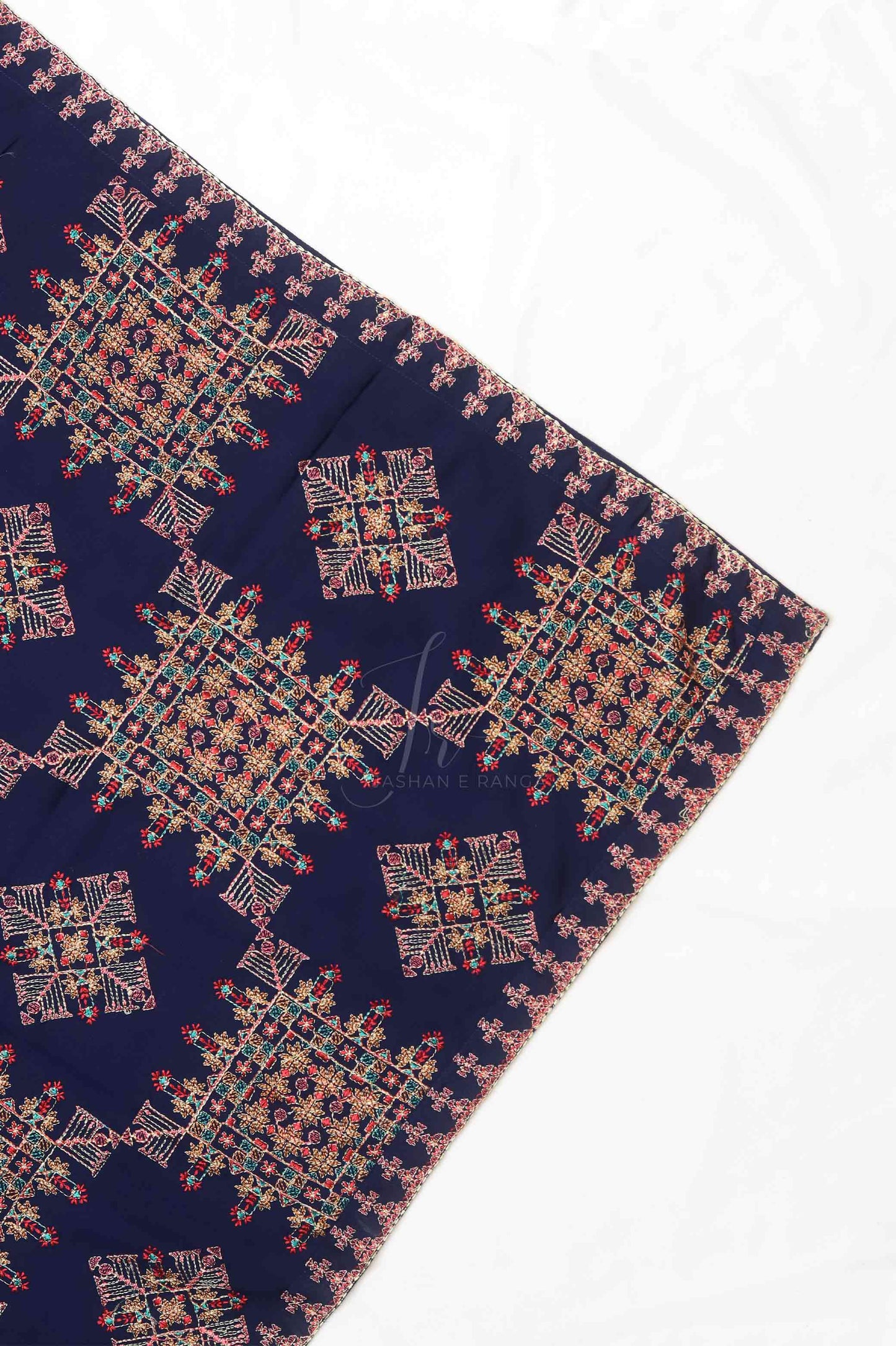 Full Black Karandi Embroidered Shawl