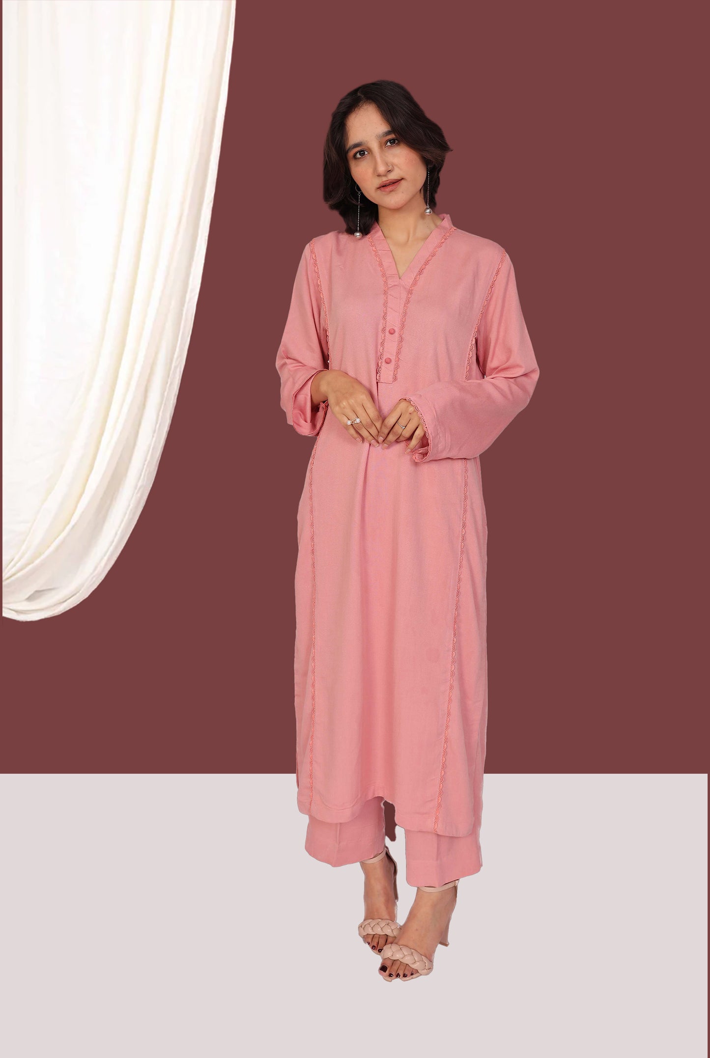Rose pink (2- Piece Ready to Wear)