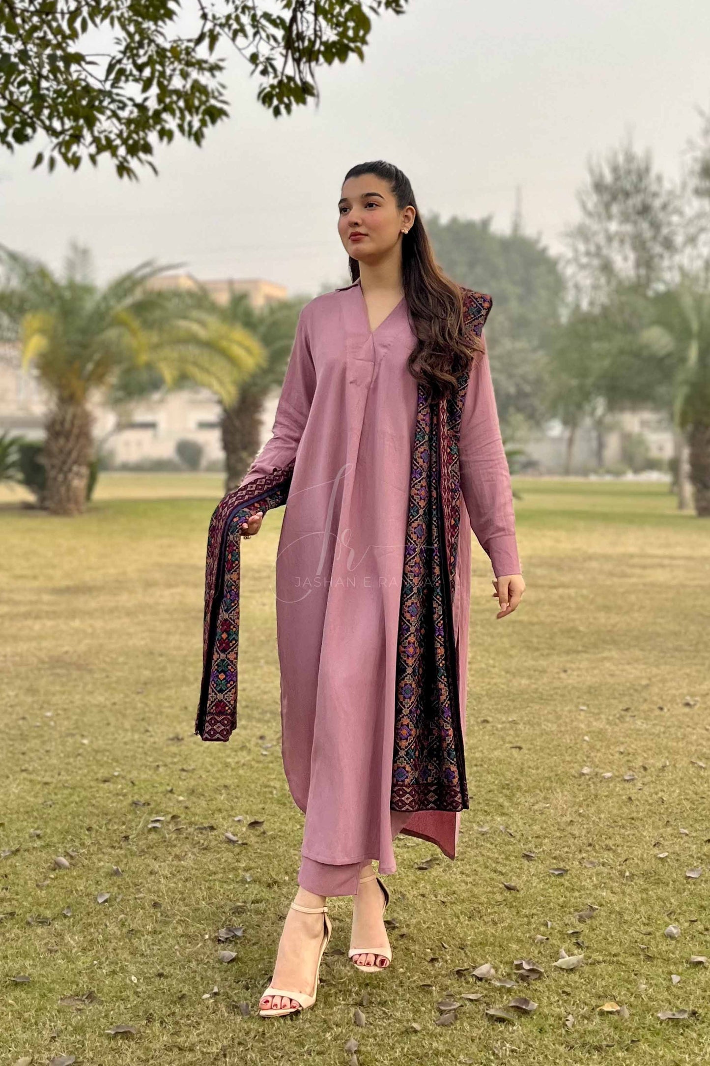 Luxury Formal Full Embroidered Karandi Shawl