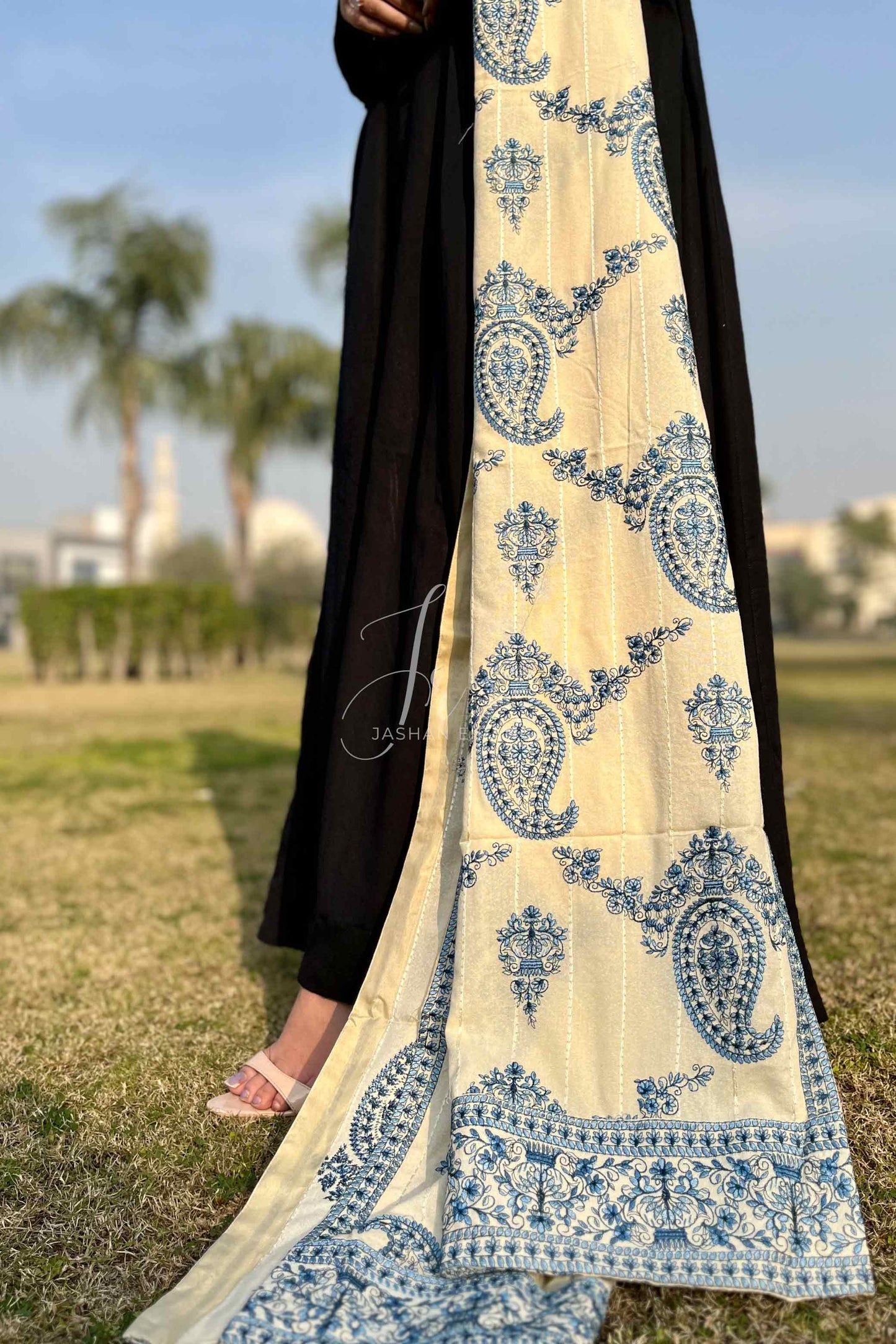 Beautiful Karandi Full Embroidered Shawl