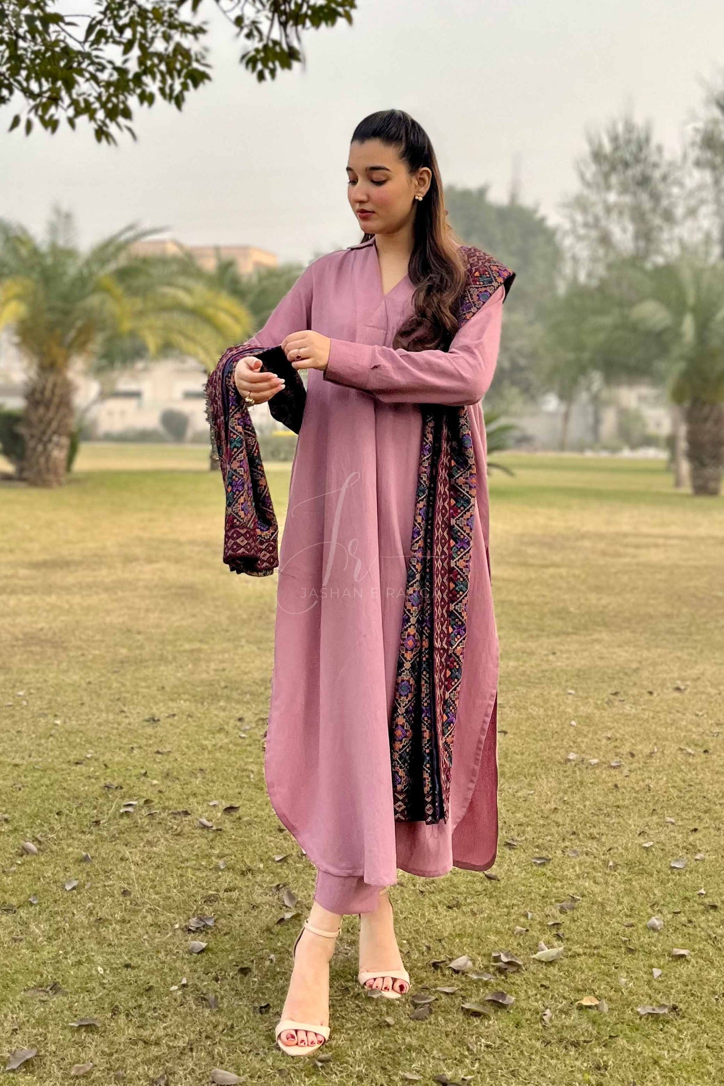 Luxury Formal Full Embroidered Karandi Shawl