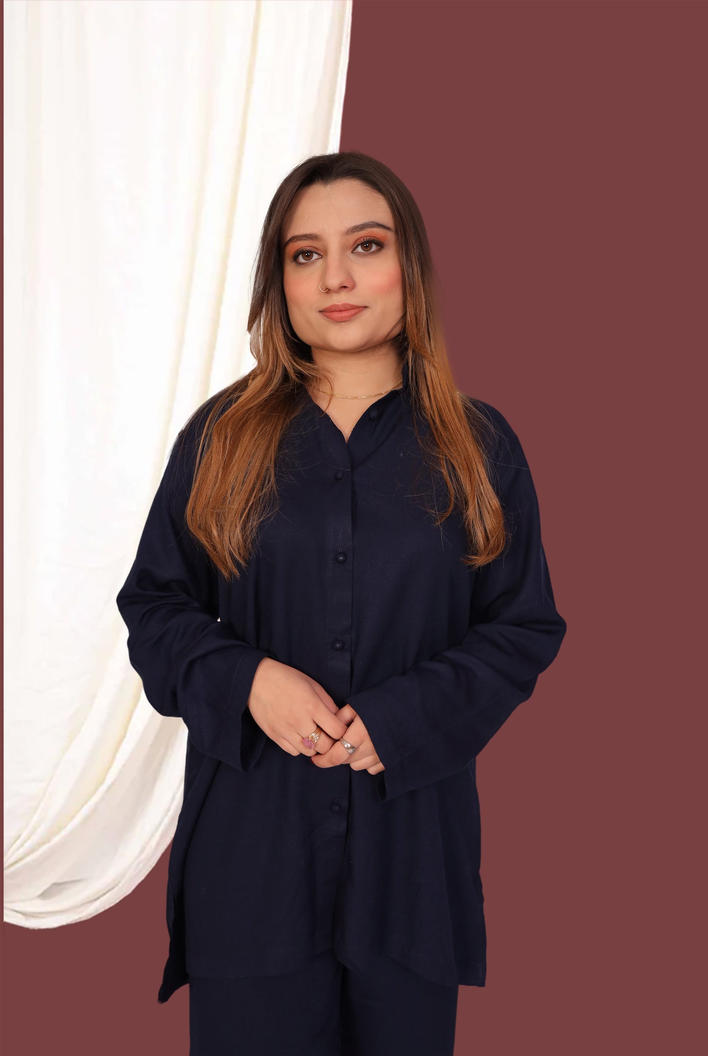 Dark Blue Karandi (2- Piece Ready to Wear)