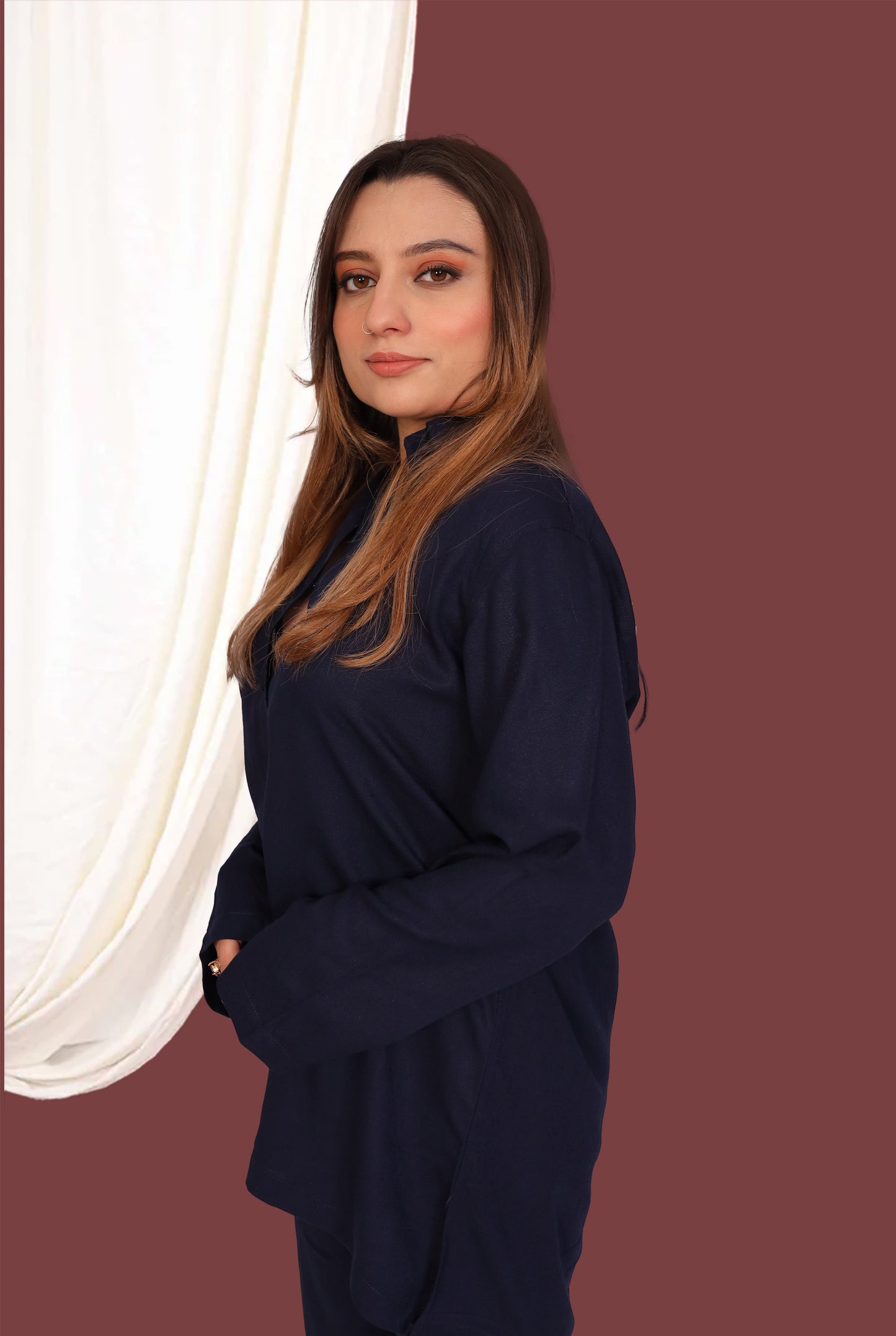 Dark Blue Karandi (2- Piece Ready to Wear)