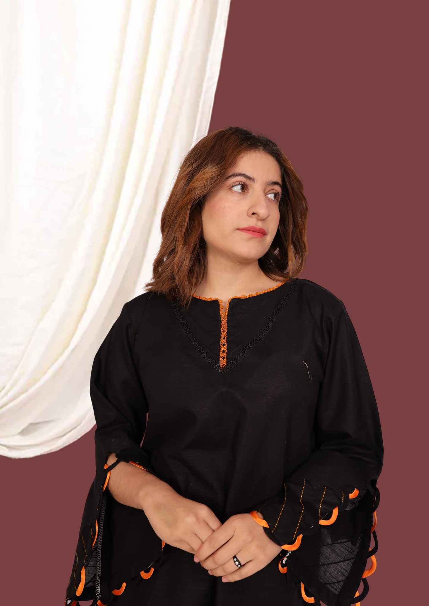 Black Khadar (2- Piece Ready to Wear)