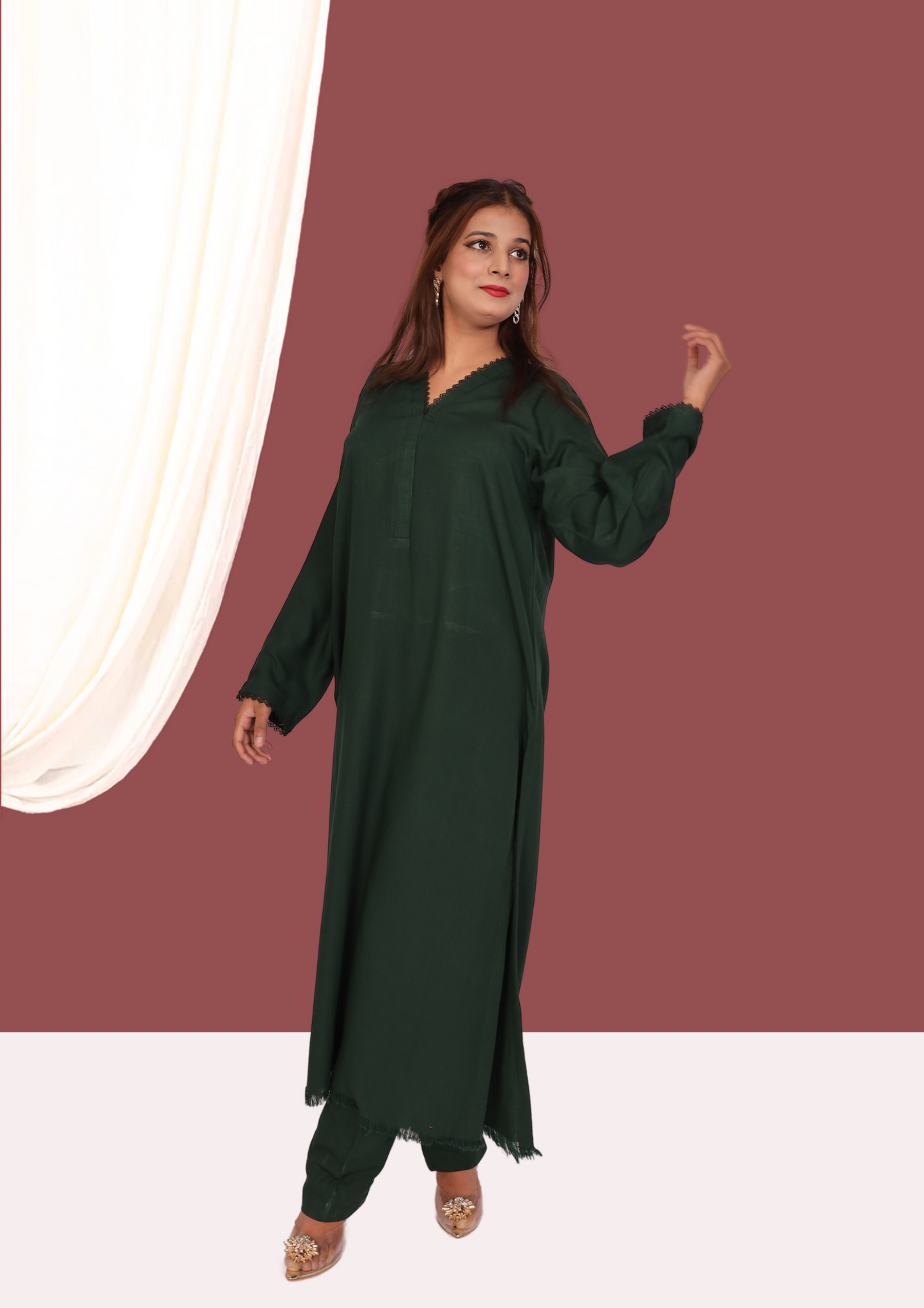 Green Karandi (2- Piece Ready to Wear)
