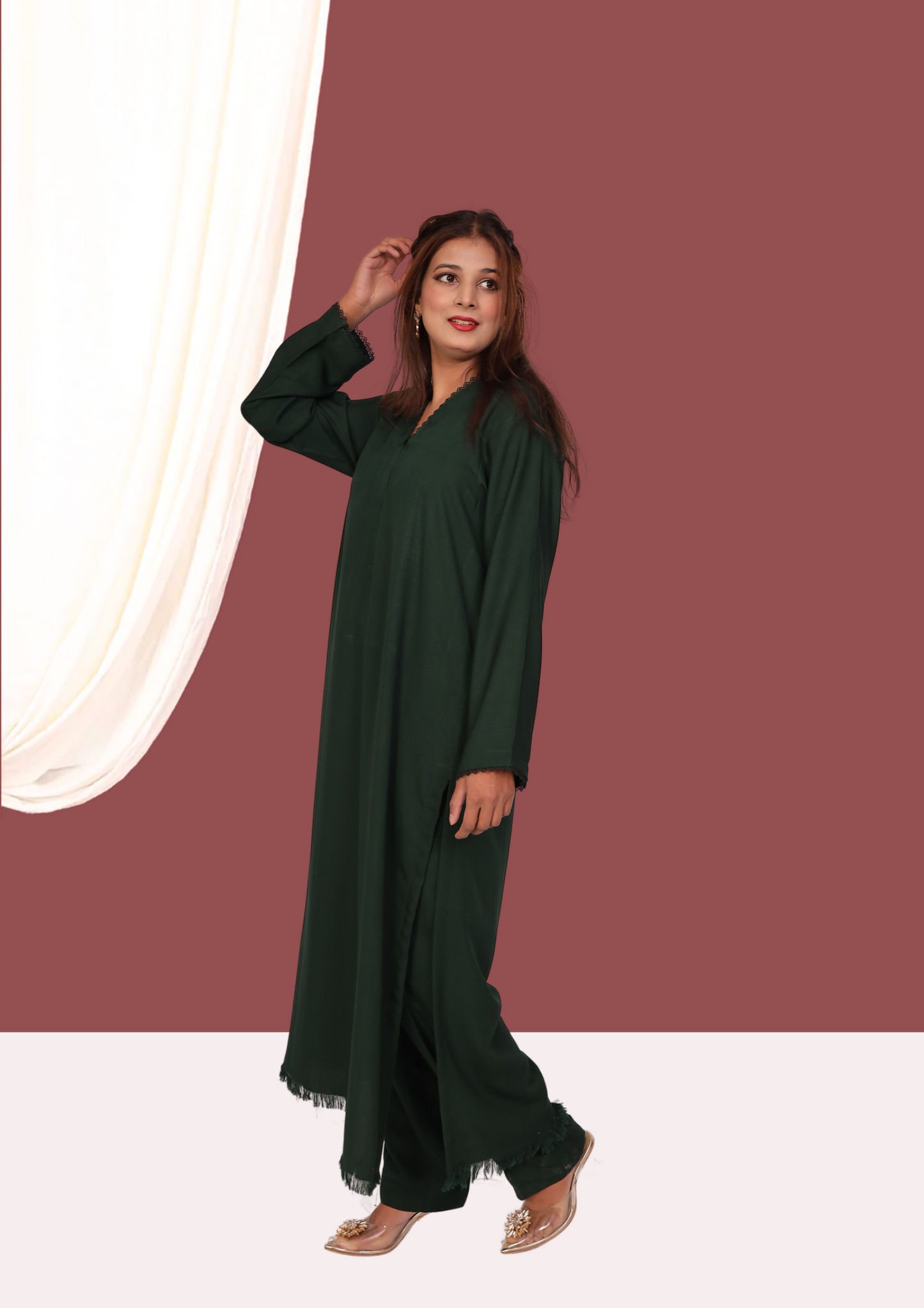 Green Karandi (2- Piece Ready to Wear)