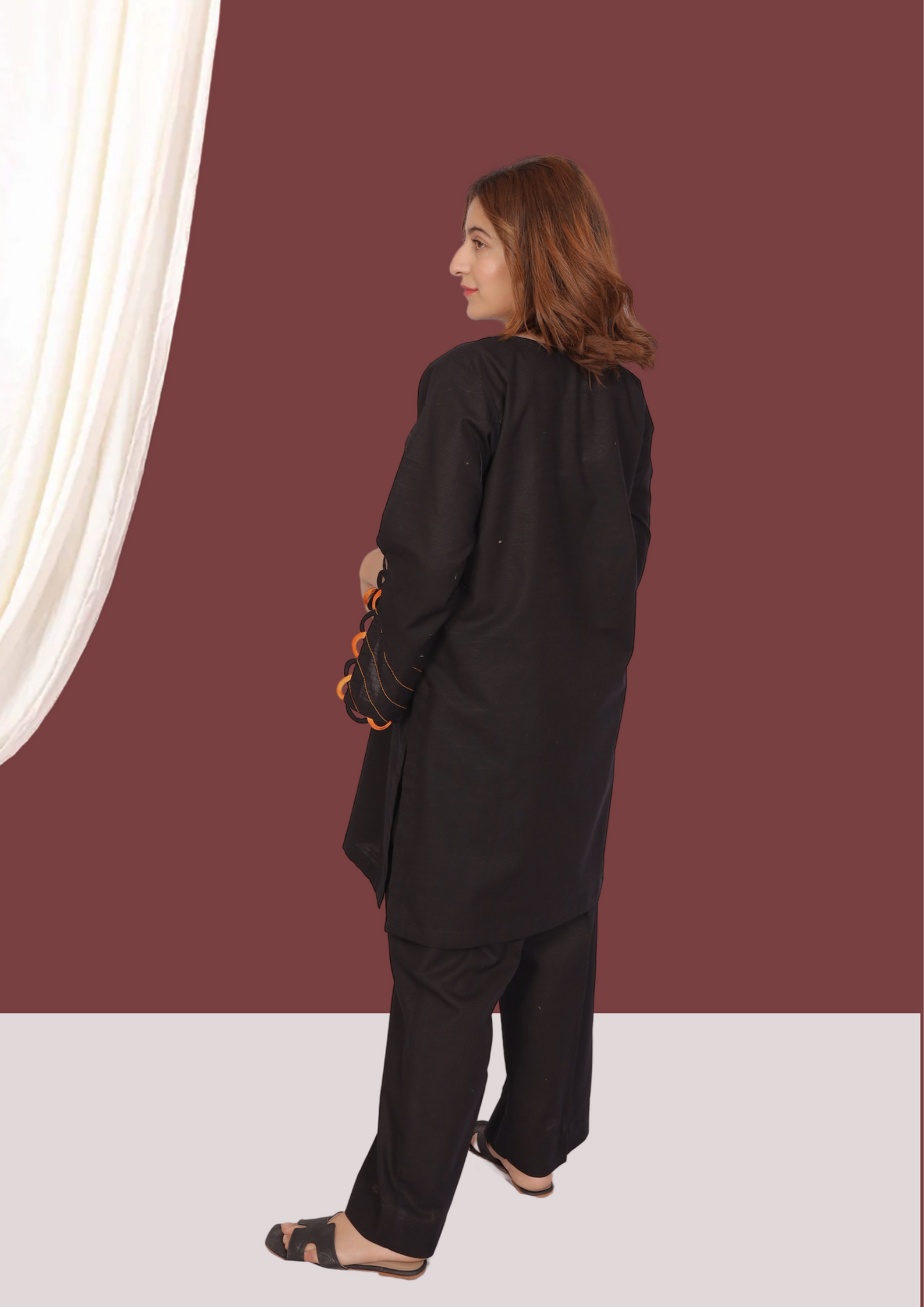 Black Khadar (2- Piece Ready to Wear)
