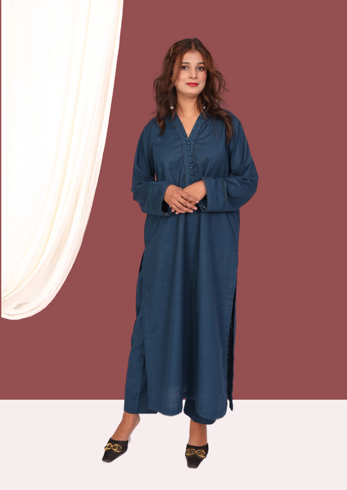 Blue Khadar (2- Piece Ready to Wear)