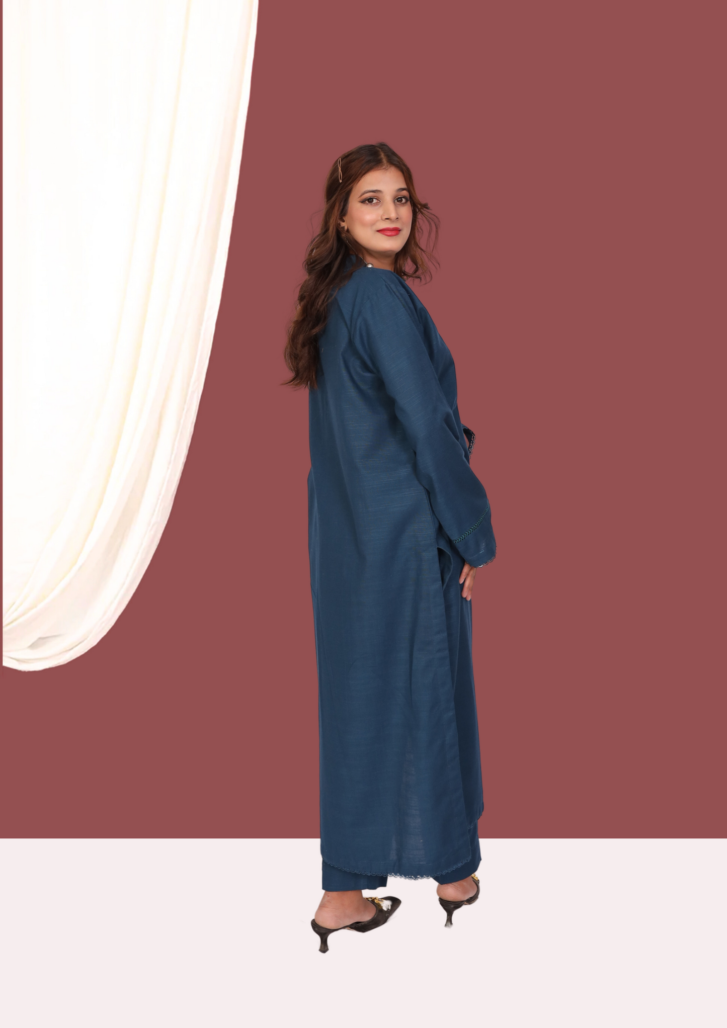 Blue Khadar (2- Piece Ready to Wear)