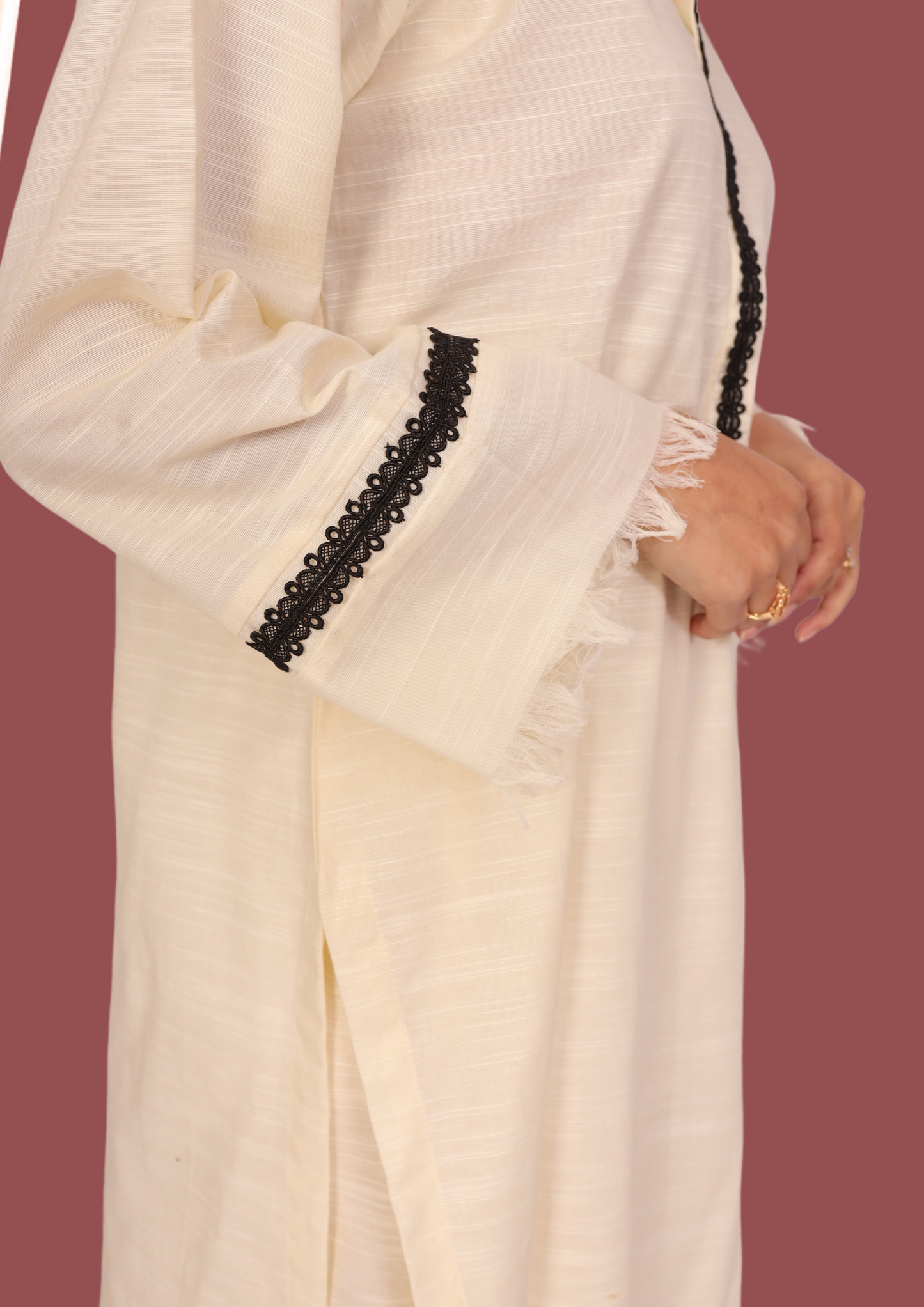 White Khadar (2- Piece Ready to Wear)
