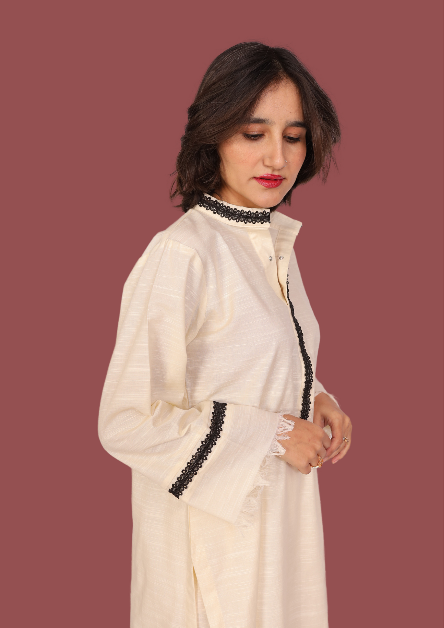 White Khadar (2- Piece Ready to Wear)