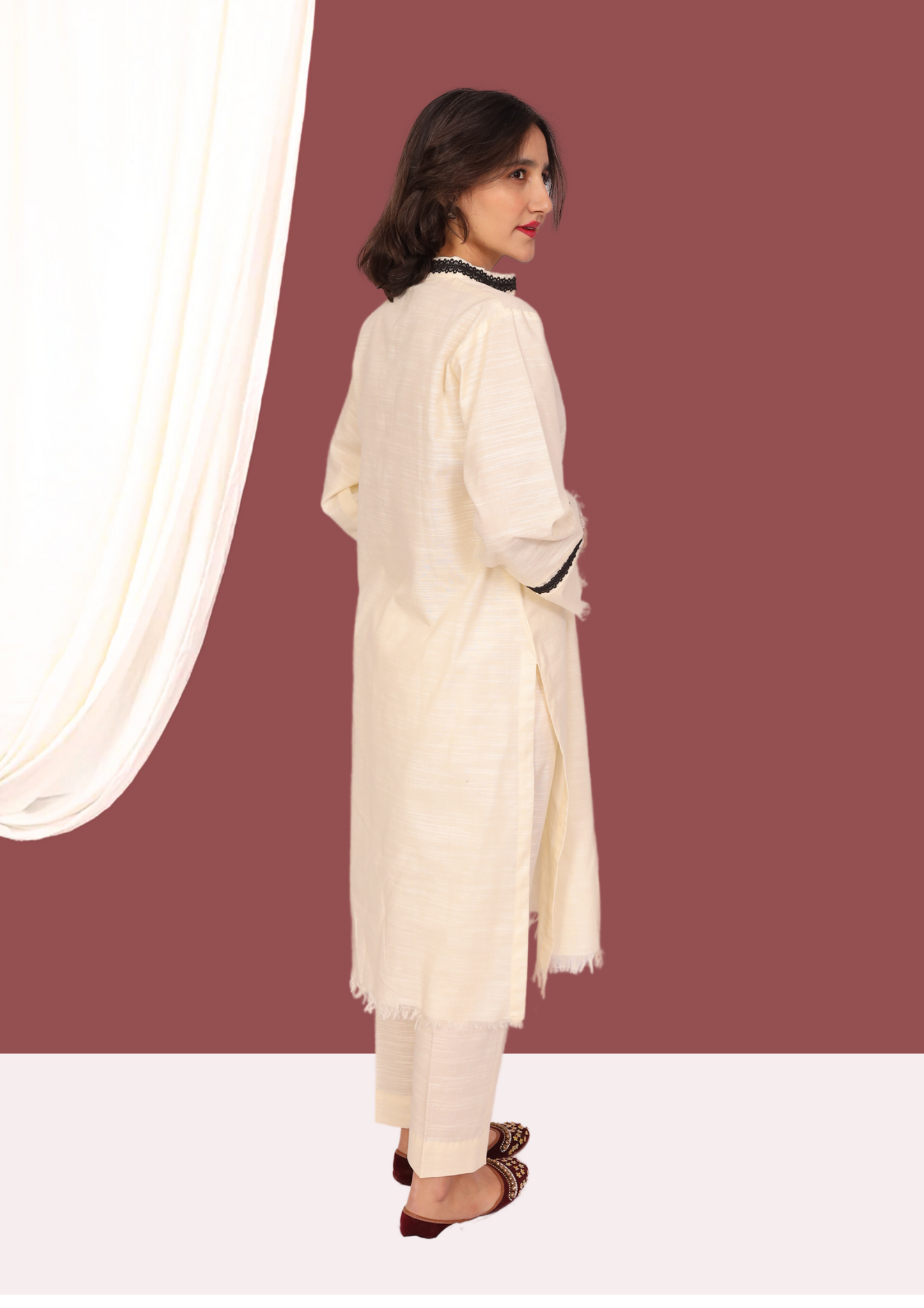 White Khadar (2- Piece Ready to Wear)