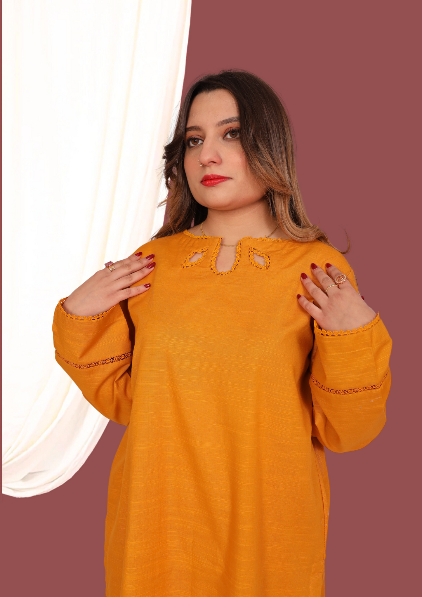 Mustard Khadar (2- Piece Ready to Wear)