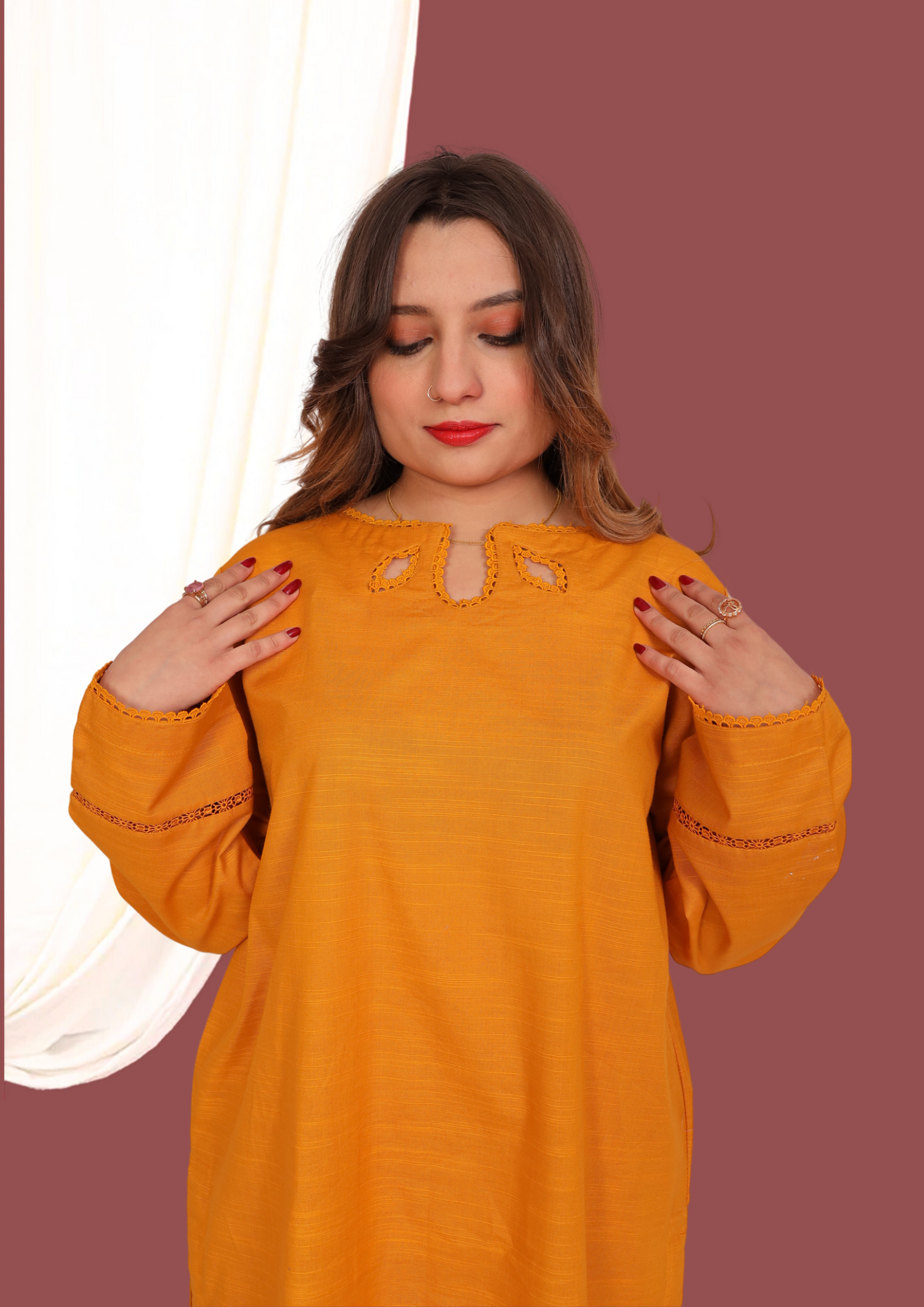 Mustard Khadar (2- Piece Ready to Wear)