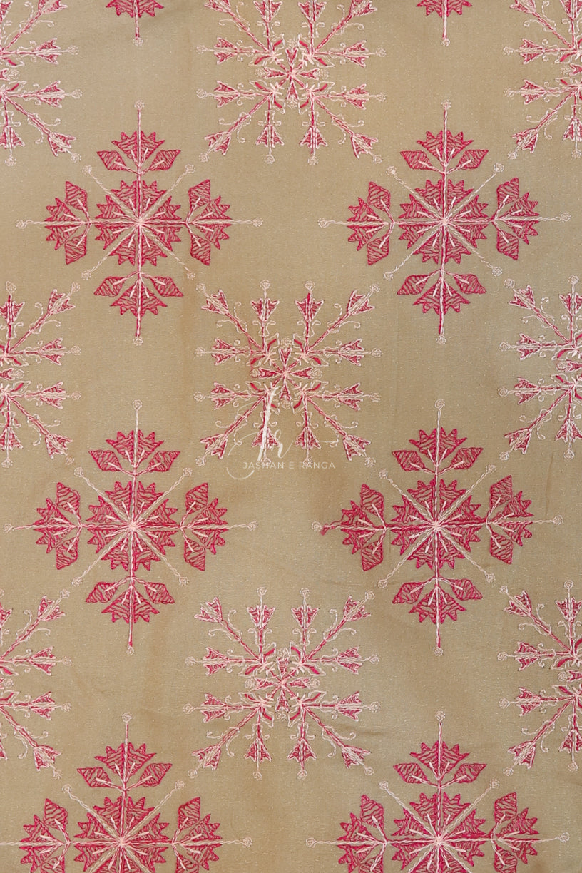 Full Embroidered Karandi Shawl Beige