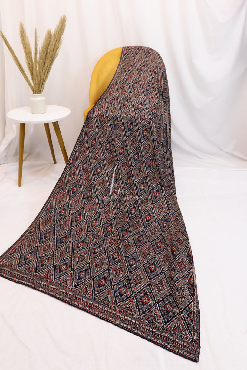Full Embroidered Shawl Blue