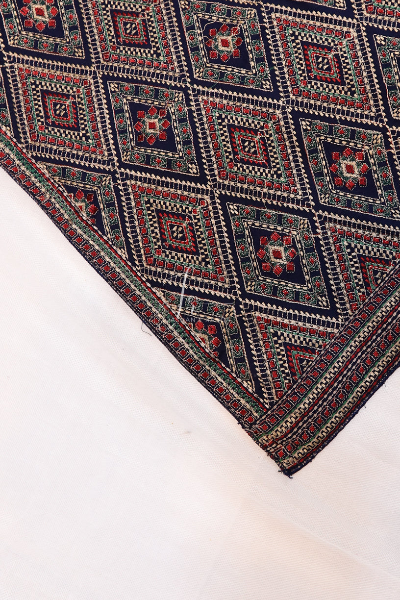 Full Embroidered Shawl Blue