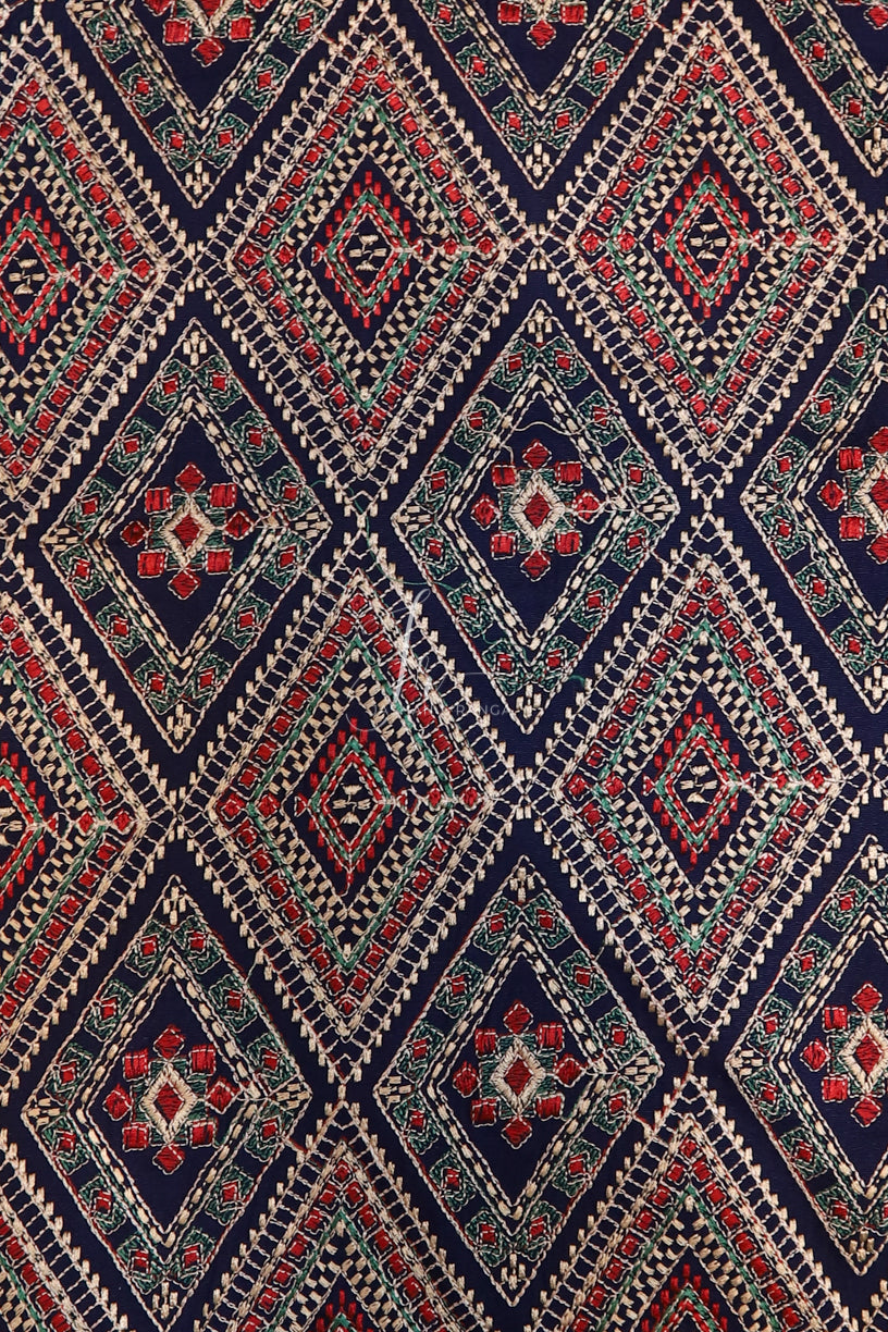 Full Embroidered Shawl Blue