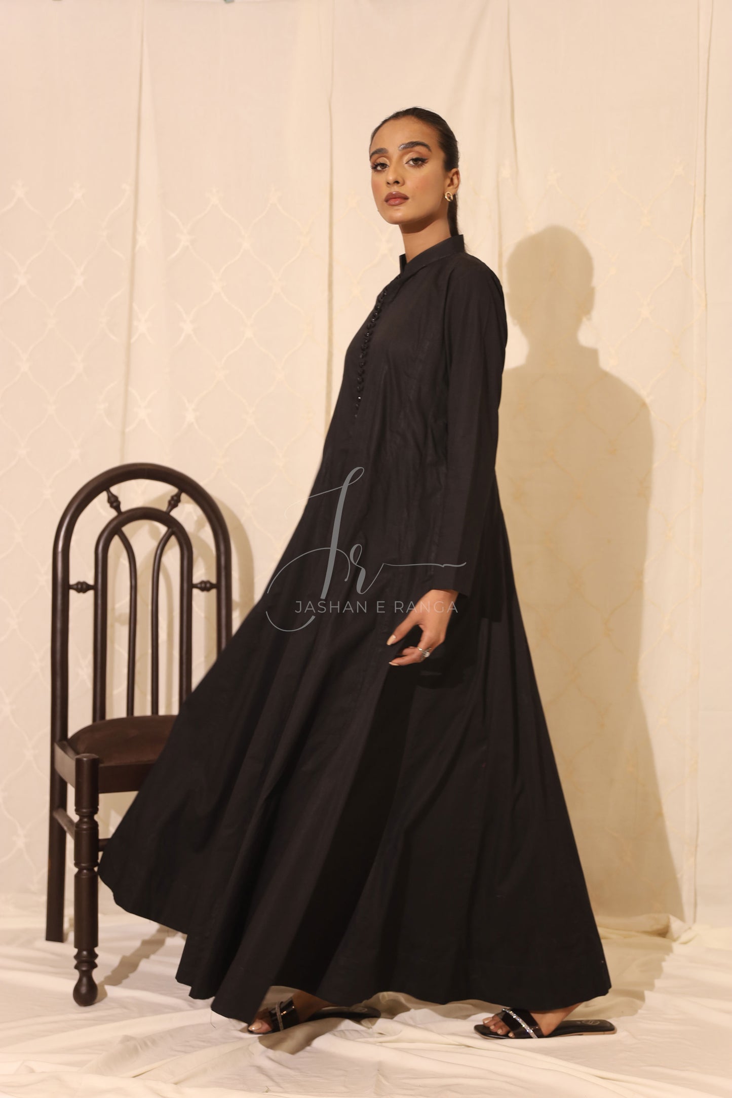 Black Karandi Flared Frock
