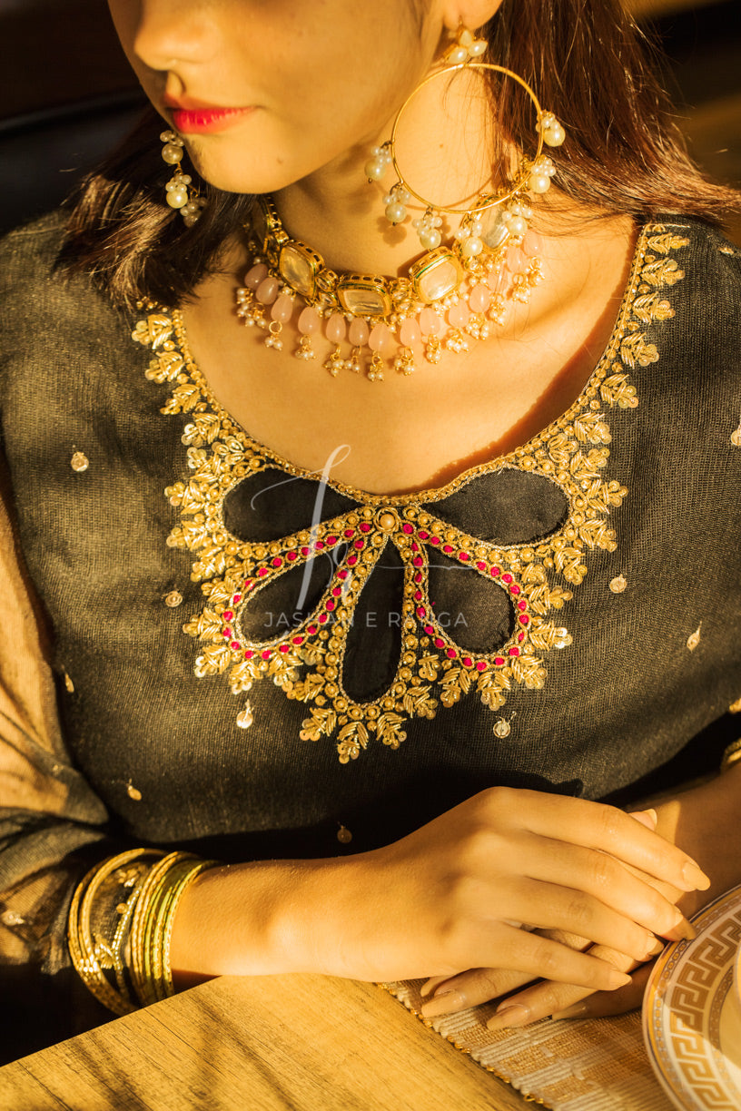 Black Pearl Cut Out Semi Formal