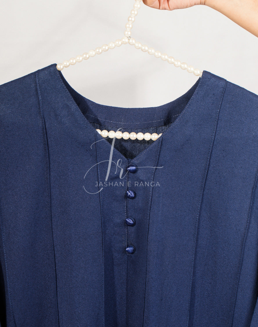 Navy Blue Pleats ME (2 Pc Ready to Wear)