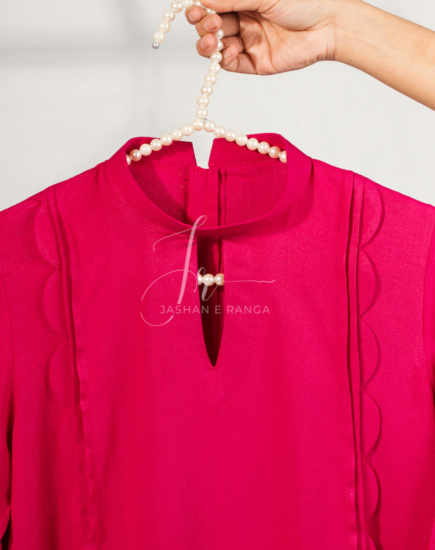 Shocking Pink Karandi Suit (2 Pc Ready to Wear)