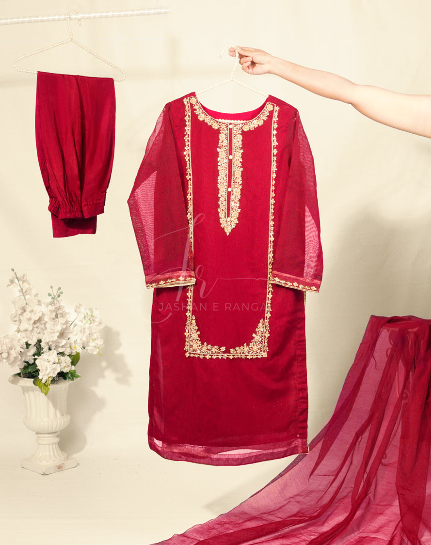 Block Me Maroon Semi Formal