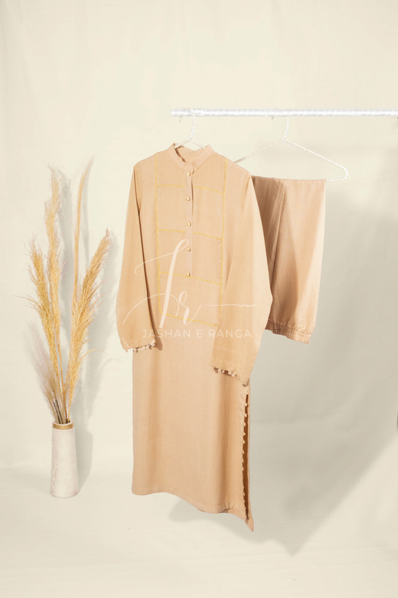 Collar Beige (2 Pc Ready to Wear)