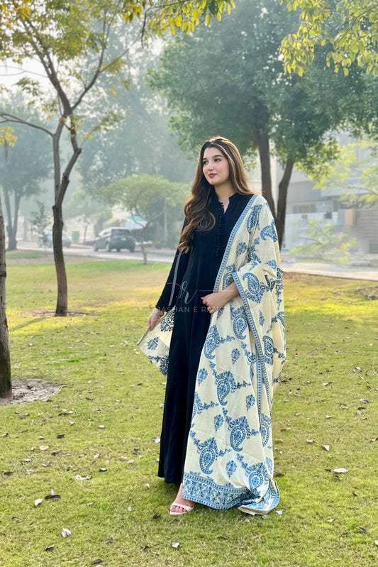 Beautiful Karandi Full Embroidered Shawl