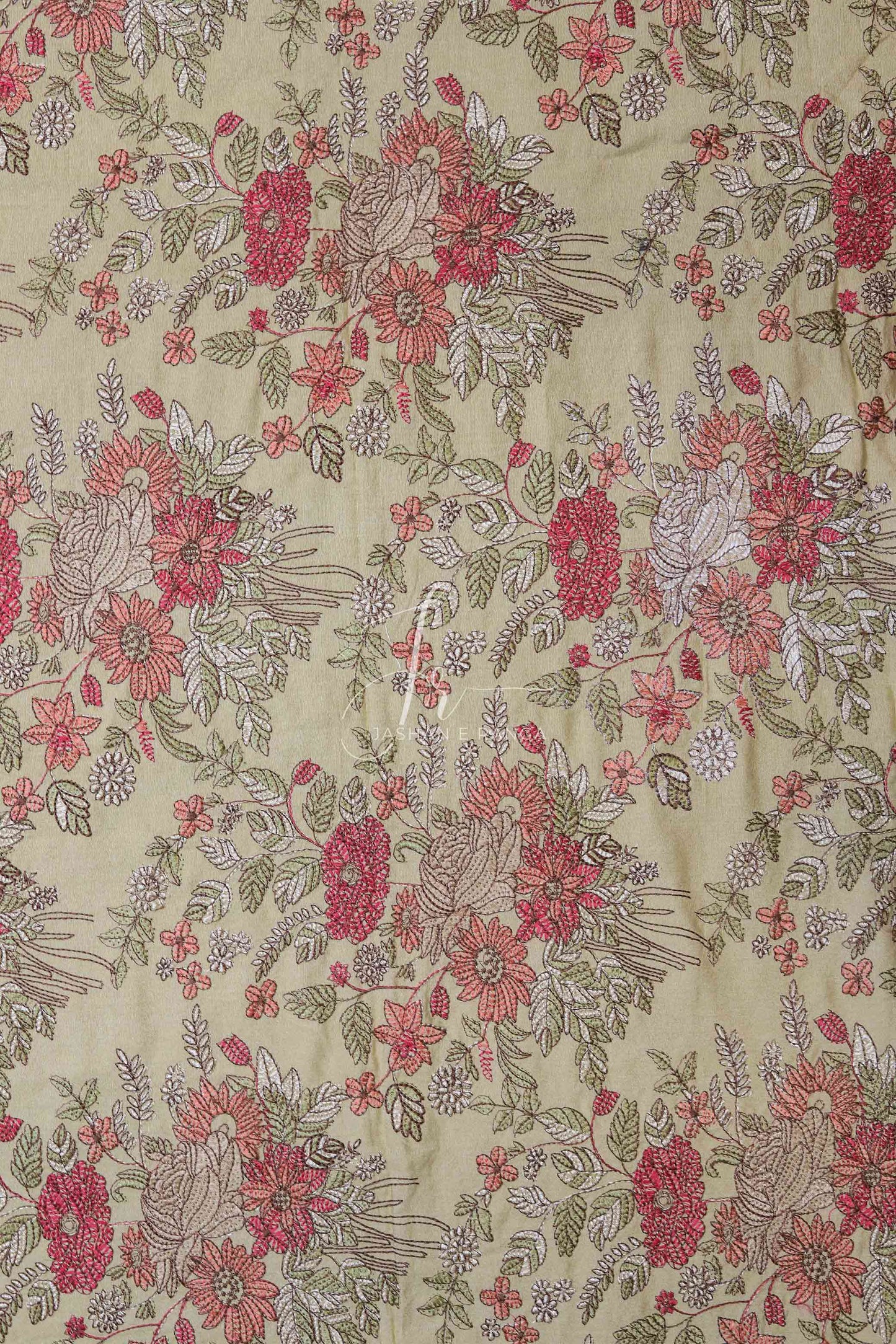 Fully Embroidered Karandi Beige Winter Shawl