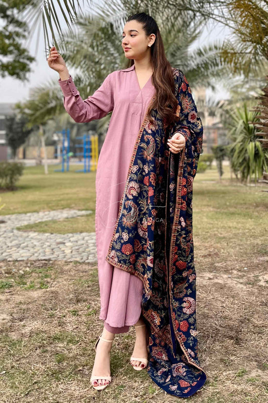 Elegant Full Embroidered Karandi Shawl