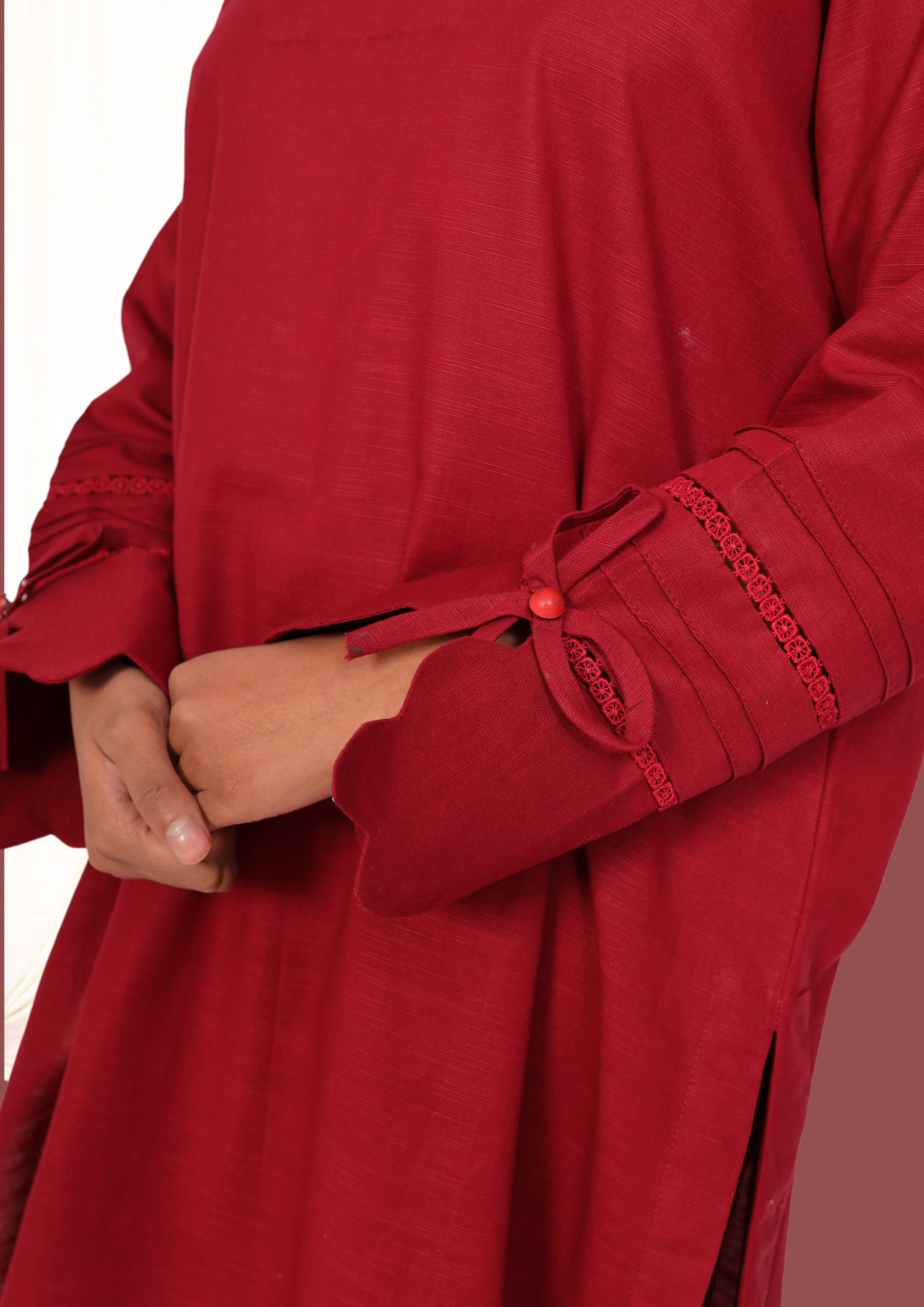 Maroon Khadar (2- Piece Ready to Wear)