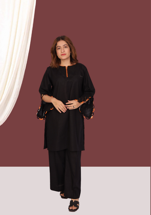 Black Khadar (2- Piece Ready to Wear)