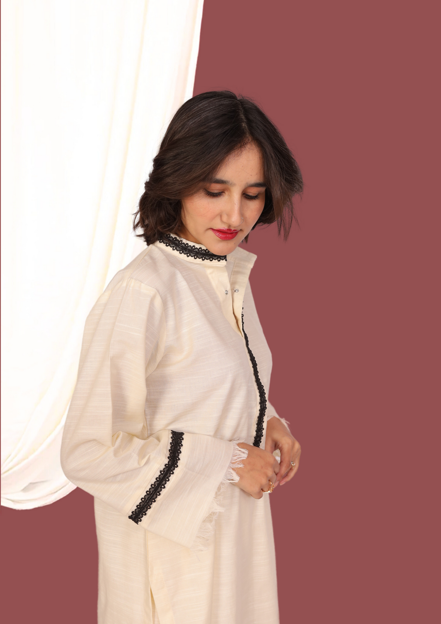 White Khadar (2- Piece Ready to Wear)