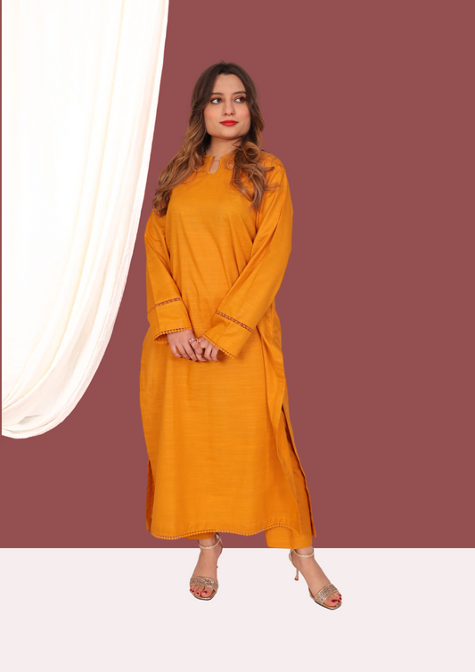 Mustard Khadar (2- Piece Ready to Wear)