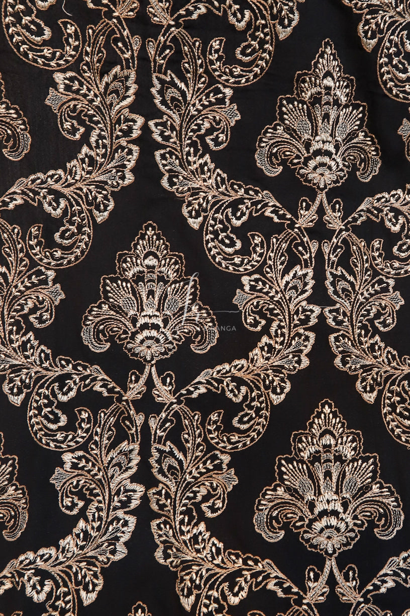 Black Full Embroidered Shawl