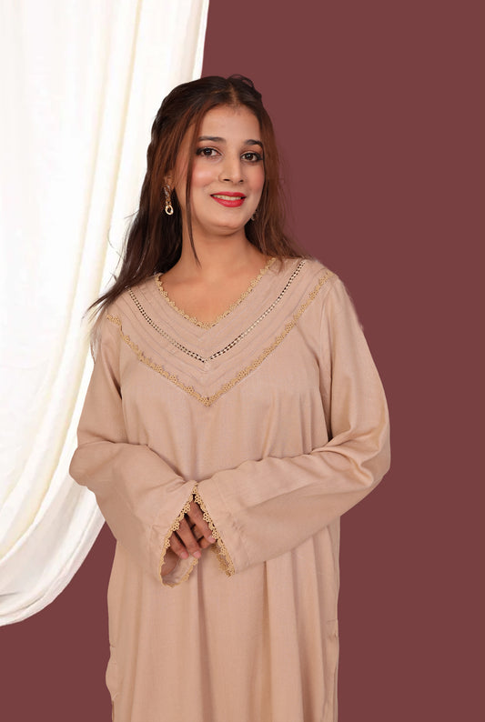 Beige Karandi (2- Piece Ready to Wear)