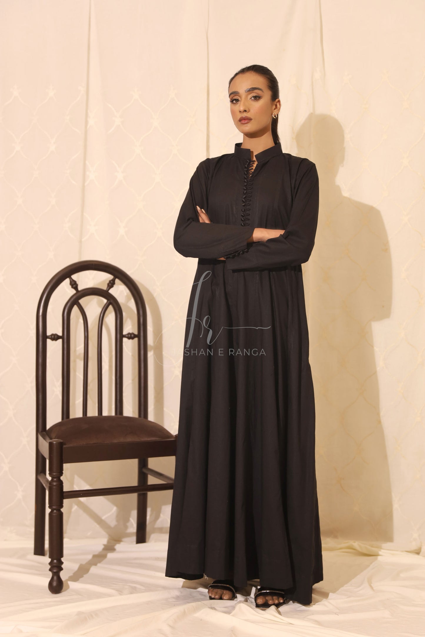 Black Karandi Flared Frock