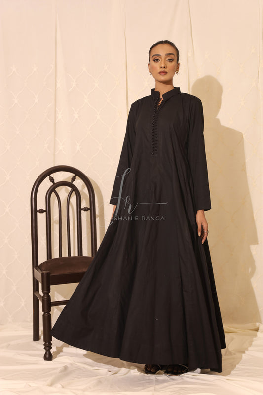 Black Karandi Flared Frock