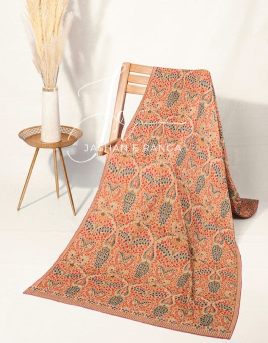 Full Embroidered Karandi Shawl Beige