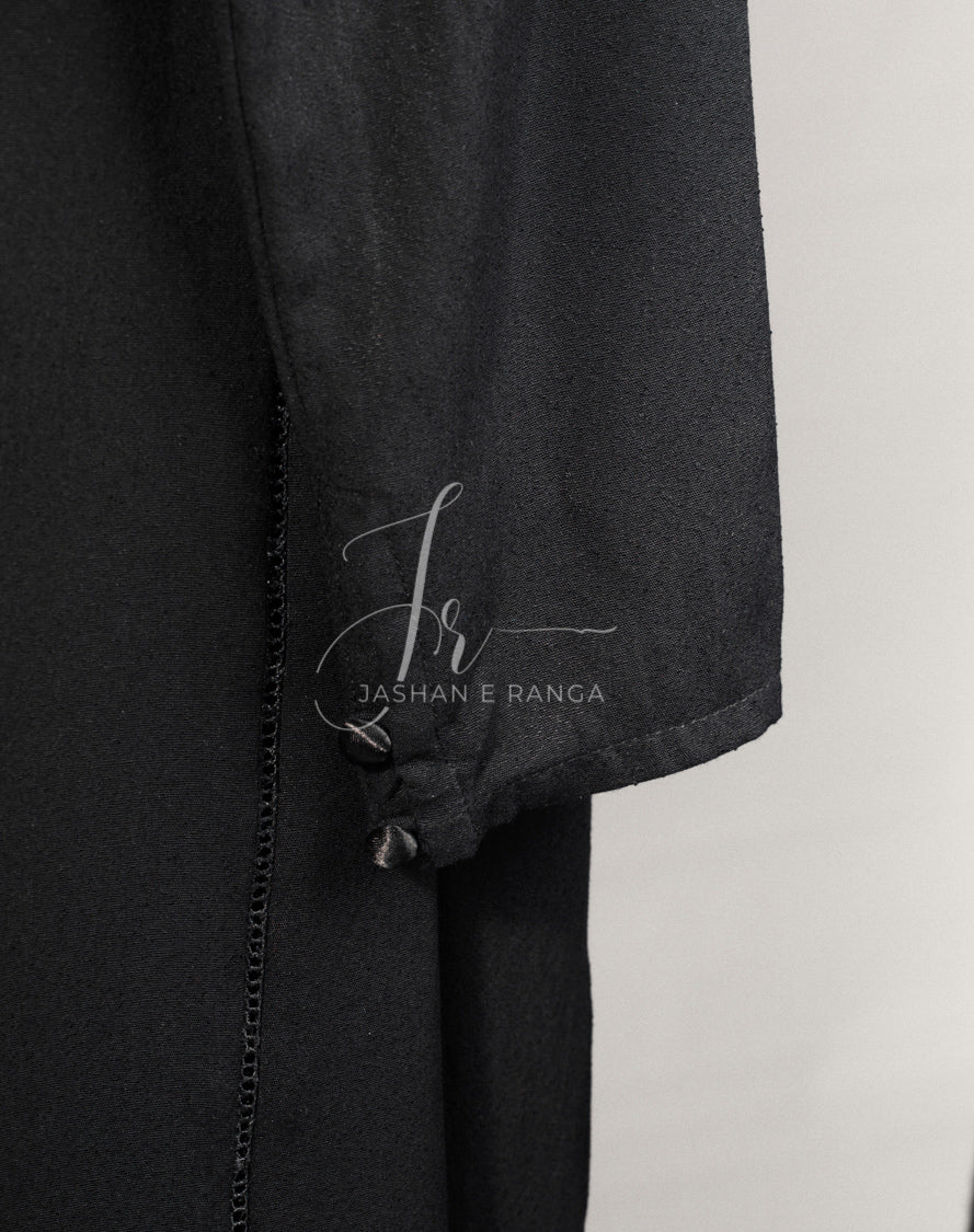 Black Collar Button ( 2 Pc Ready to Wear)