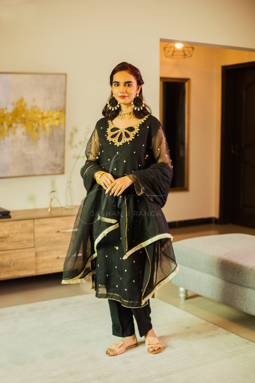 Black Pearl Cut Out Semi Formal