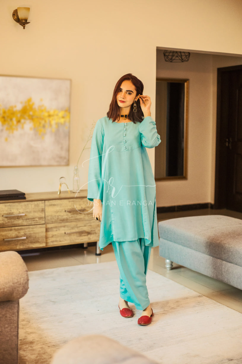 Ferozi Karandi Suit (2 Pc Ready to Wear)