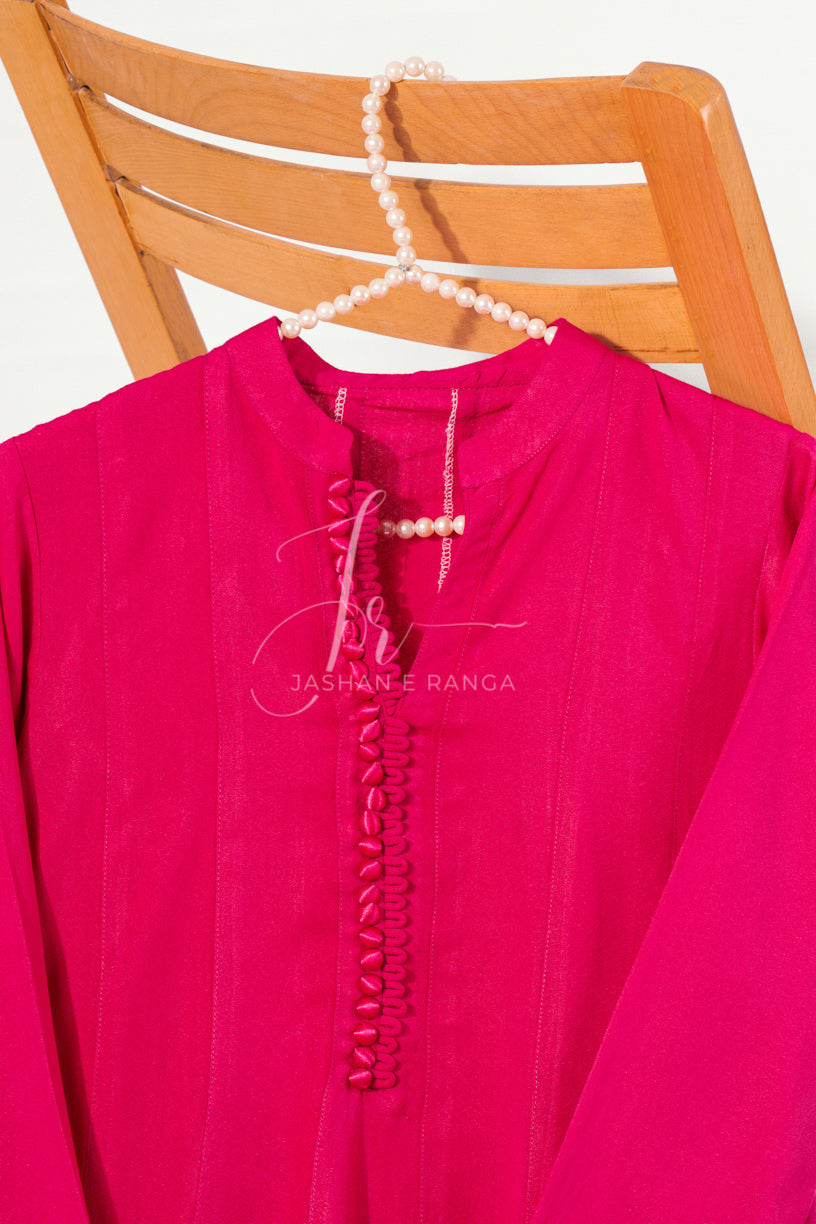 Exotic Pink Karandi Flared Frock