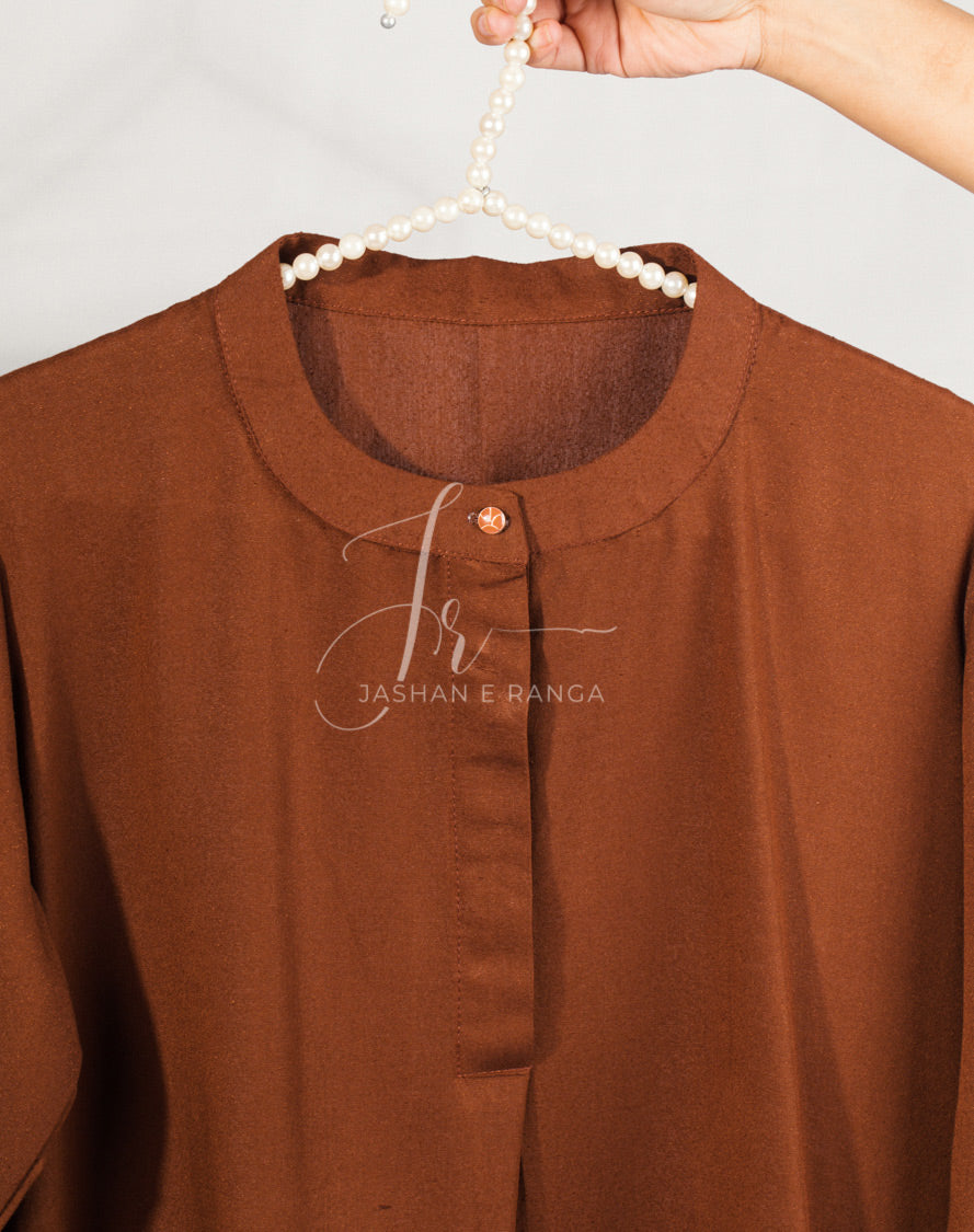 Brown Pocket Darts (2 Pc Ready to Wear)